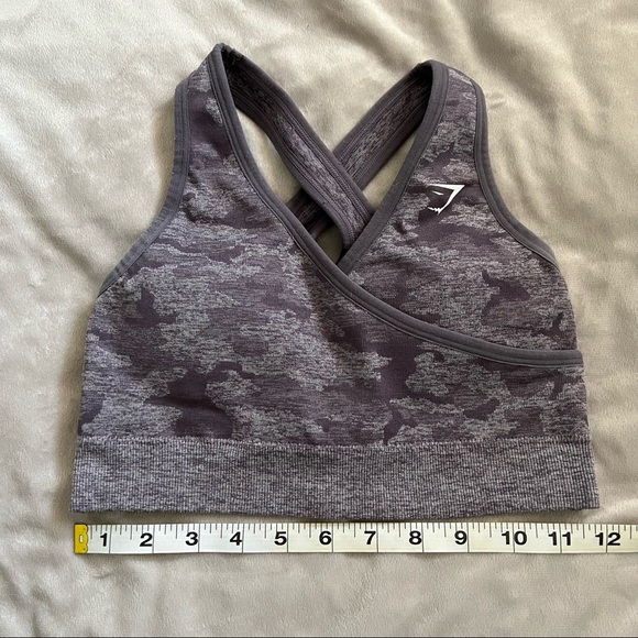 Gymshark Purple Camo Sports Bra - Picture 2 of 8
